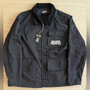 NWT Broken Promises Rabid Printed Work Jacket Black Men's Size Medium
